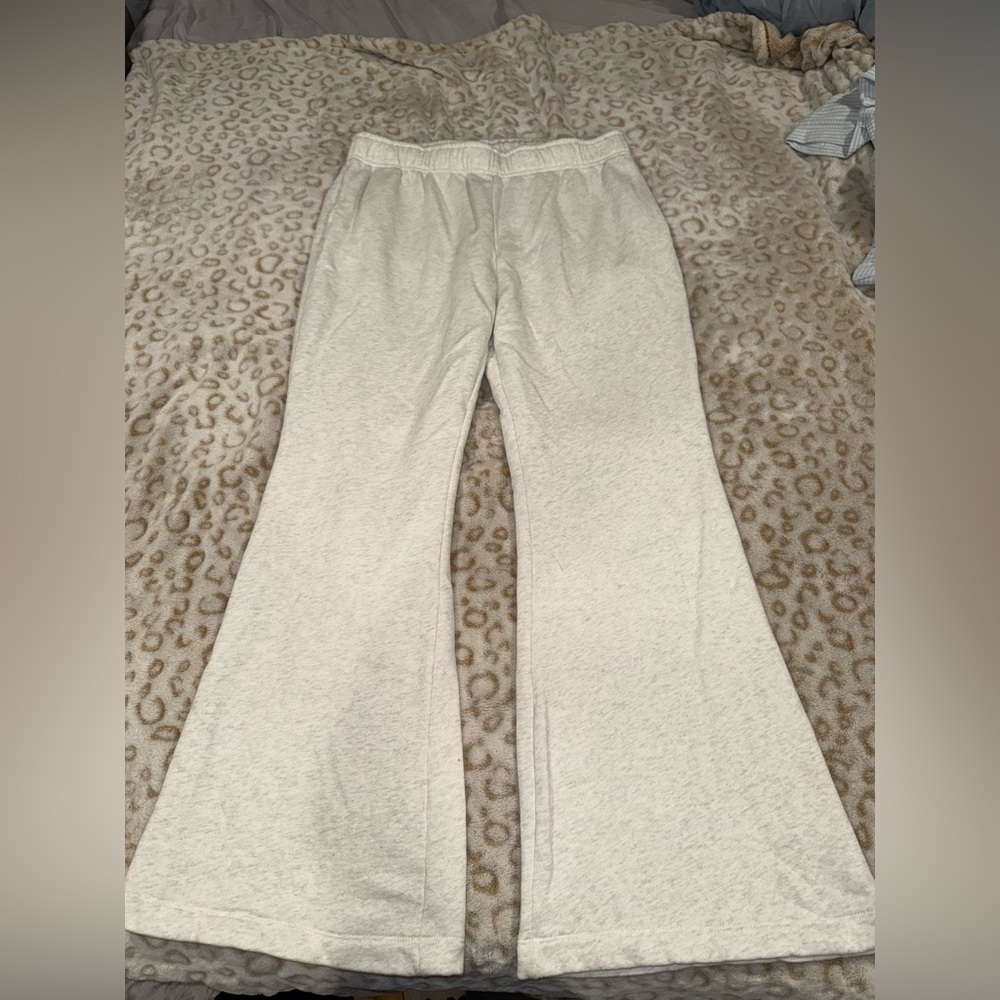 Women's Cream Flared Sweat Pants